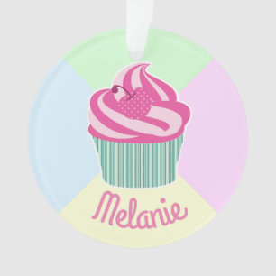Mooie Roze Cupcake Pastelkleuren Persoonlijk  Ornament