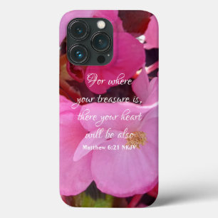 Mooie roze drijft uw schatbare bijbelse versie aan iPhone 13 pro hoesje