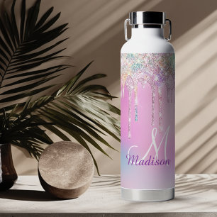 Mooie Roze Eenhoorn Regenboog Glitter Druppels mon Waterfles