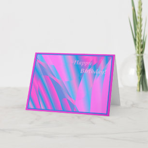 Mooie roze en blauwe abstracte verjaardagskaart kaart