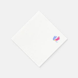 Mooie Roze en Blauwe Pastel Baby Voetafdrukken Blo Servet