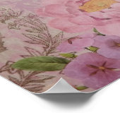 Mooie roze en blauwe rozen en bloemen poster (Hoek)