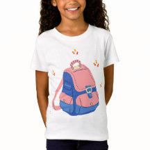 Mooie roze en blauwe schoolrugzak"