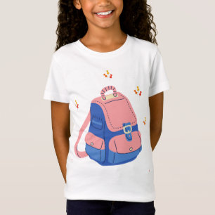 Mooie roze en blauwe schoolrugzak" t-shirt