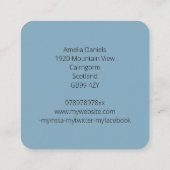 Mooie roze en blauwe vlinder vierkante visitekaartje (Achterkant)