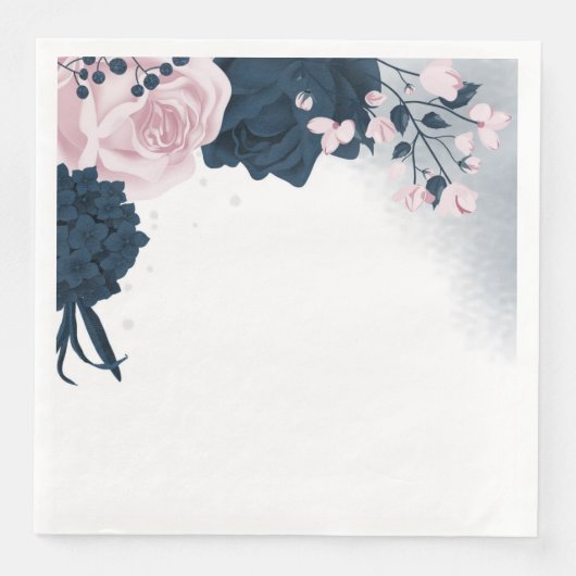 Mooie roze en jaloerse bloemen servet (Voorkant)