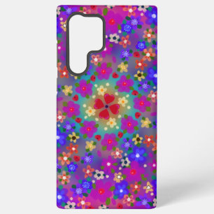 Mooie roze en paarse bloemen samsung galaxy hoesje