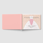 Mooie roze en witte bruidbruiloft gastenboek (Volledig)