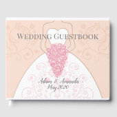 Mooie roze en witte bruidbruiloft gastenboek (Voorkant)