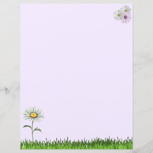 Mooie Roze en Witte Daisies 8,5 x 11 (Achterkant)
