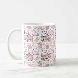 Mooie Roze en Witte Kattenmok Koffiemok
