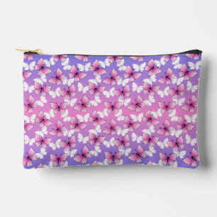 Mooie roze en witte vlinderprint gesneden naaizak etui