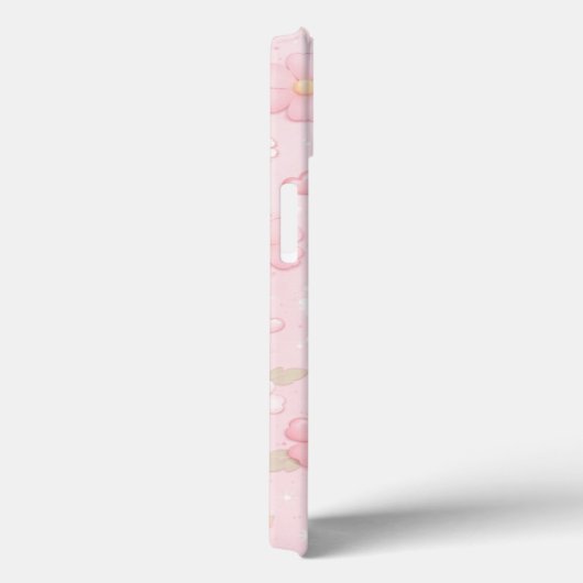 Mooie Roze Esthetische Bloempatroon Case-Mate iPhone Case (Achterkant / Rechts)