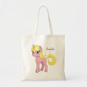 Mooie roze fantasie-eenhoorn voor een mooi mooi mo tote bag