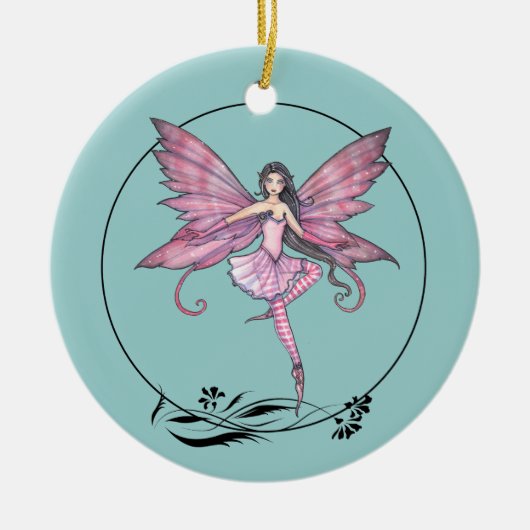 Mooie Roze Feeënornament Keramisch Ornament (Voorkant)