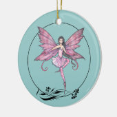 Mooie Roze Feeënornament Keramisch Ornament (Links)