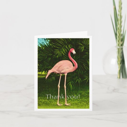 Mooie roze flamingo bedankkaart (Voorkant)