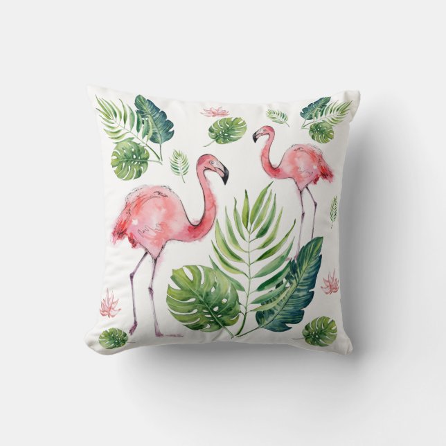 Mooie roze flamingo kussen (Voorkant)