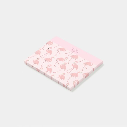 Mooie roze flamingo post-it® notes (Schuin)