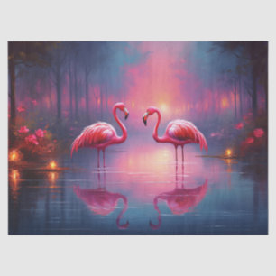 Mooie roze flamingo vogel decoupage tissuepapier