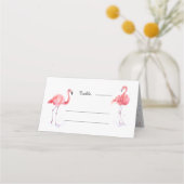Mooie roze Flamingo Waterverf Place Card (Achterkant)