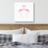 Mooie roze flamingos Love Canvas Afdruk (Insitu (Slaapkamer))