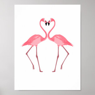 Mooie roze flamingos Love Poster