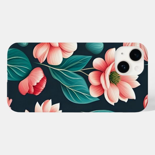 Mooie roze Floral Pattern Case-Mate iPhone Case (Achterkant (horizontaal))