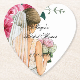 Mooie roze floral vrijgezellenfeest kartonnen onderzetters