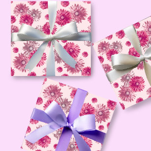 Mooie Roze Gerbera Daisy Bloemen Cadeaupapier