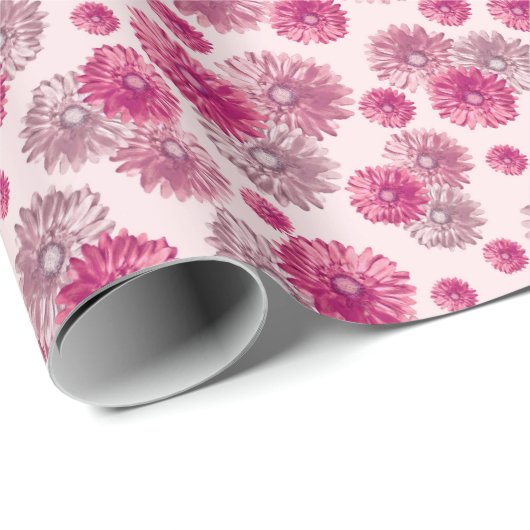 Mooie Roze Gerbera Daisy Bloemen Cadeaupapier (Rol Hoek)
