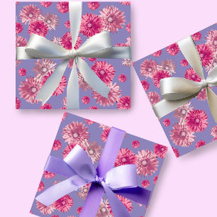 Mooie Roze Gerbera Madeliefjes Bloemen Cadeaupapier