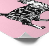 Mooie roze gestreepte tabbykat katten poster kunst (Hoek)