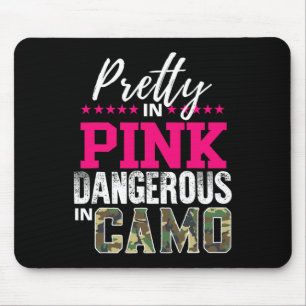Mooie Roze, Gevaarlijk in Camo Jachtmeisje Muismat
