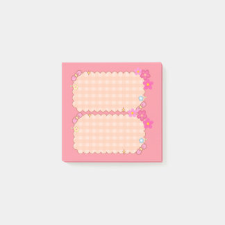 Mooie Roze Gingham Bloem Coquette Post-it Notities Post-it® Notes