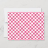 Mooie Roze Gingham Karo Geblokt Persoonlijk Notitiekaartje (Achterkant)
