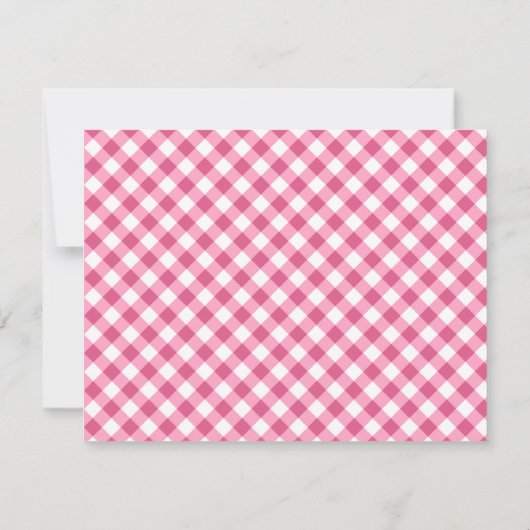 Mooie Roze Gingham Karo Geblokt Persoonlijk Notitiekaartje (Achterkant)
