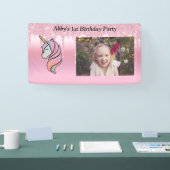 Mooie Roze Glitterdruppels Spandoek (Beurs)