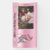 Mooie Roze Glitterdruppels Spandoek (Verticaal)
