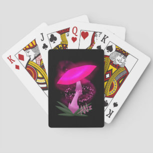 Mooie Roze Gloeiende Paddenstoel Pokerkaarten