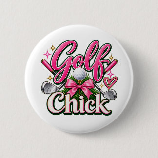 Mooie Roze Golf Liefhebber Design Voor Vrouwen Ronde Button 5,7 Cm