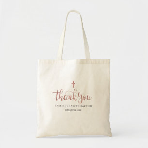 Mooie Roze Gouden Bedankt Doop Boodschappentas Tote Bag