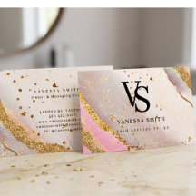 Mooie Roze Gouden Glitter Marmer Agaat Monogram