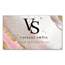Mooie Roze Gouden Glitter Marmer Agate Monogram