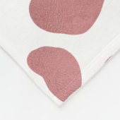 Mooie roze gouden witte koeprint dierenpatroon fleece deken (Hoek)