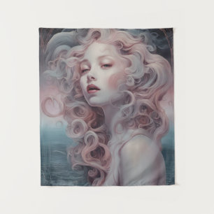 Mooie roze haar zeemeermin wandkleed
