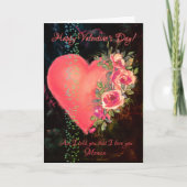 Mooie Roze Hart Valentijnskaart Feestdagen Kaart (Voorkant)