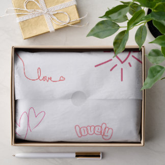 Mooie Roze Harten en Liefde Doodles Naadloos Patro Tissuepapier