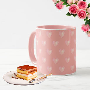 Mooie Roze Harten op Roze Mok