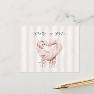 Mooie roze hartensjaal briefkaart